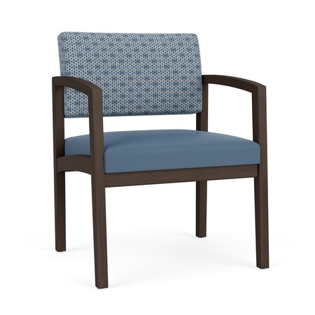 Lesro Lenox Wood Wide Guest Chair Wood Frame, Mocha, RS Rain Song Back, MD Titan Seat LW1201